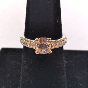 Small Swarovski Crystal Ring, Sterling Silver